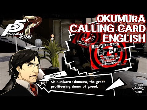 Okumura Calling Card - Persona 5 Royal