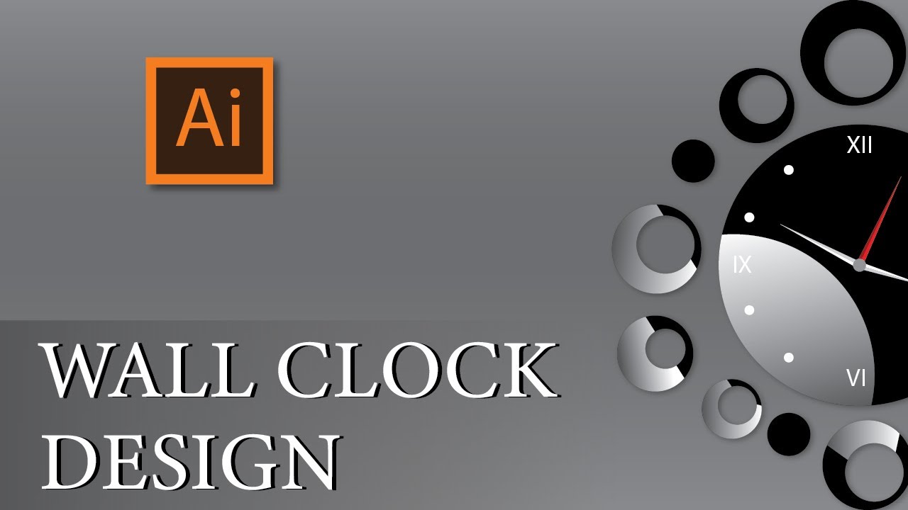 Modern Wall Clock Design | Adobe Illustrator Tutorials