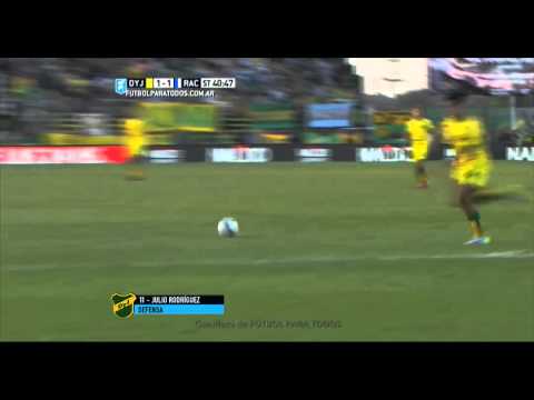 Gol de Rodríguez. Defensa 1 - Racing 1. Fecha 6. Primera División 2015. FPT.