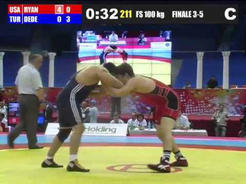 2012 Cadet Worlds Bronze Medal Match 100kg - Garrett Ryan (USA) vs. Yunus Dede (TUR)