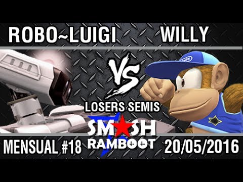 [SmashxRamboot #18] Robo~Luigi (R.O.B.) Vs.Willyyy  (Diddy Kong) Losers Semis