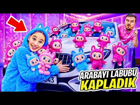 ELIF SINEM COVERED HER FATHER'S CAR WITH LABUBU!!