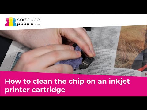Part of a video titled How to clean the chip on an inkjet printer cartridge - YouTube