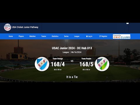 USA Cricket Junior Pathway  DC Hub U13 Team Orange vs Team Purple game June 16, 2024