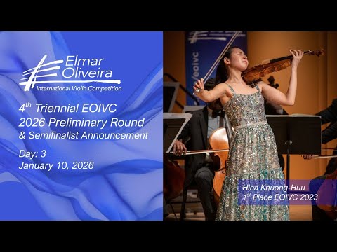 2026 Elmar Oliveira International Violin Competition Preliminary Round & Announcement | Day 3