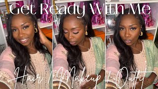 GET READY WITH ME | MAKEUP, HAIR , OUTFIT | THE RARE BREEED 