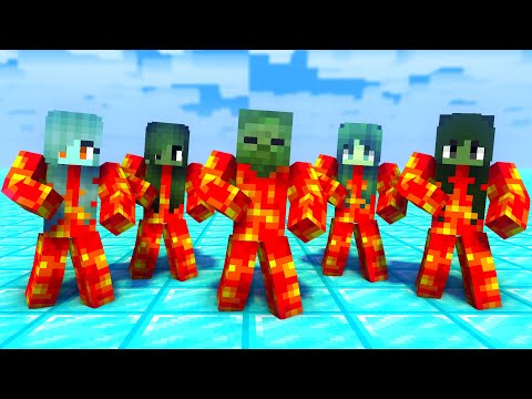 MONSTER SCHOOL : FIRE ZOMBIE FAMILY DANCE JOANA MEME - MINECRAFT ANIMATION