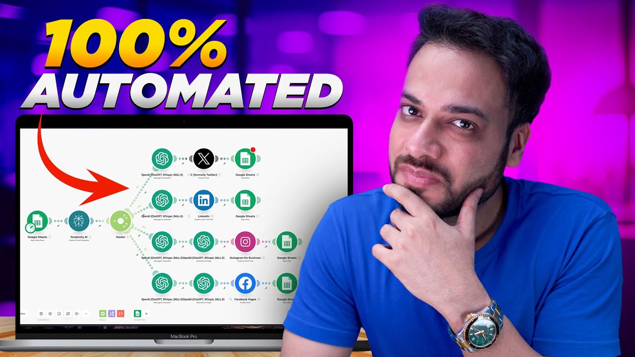 AI Content Agent - Post Social Media Content Daily Automatically (Make.com Tutorial)