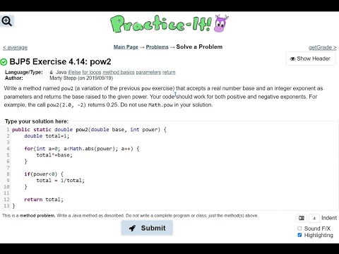 Exercise 4 14 Pow2 Java Tutorial Practice It