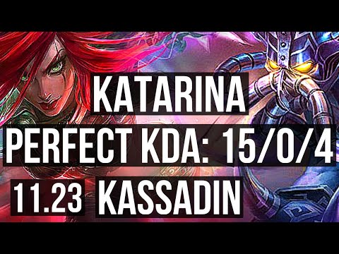 KATARINA vs KASSADIN (MID) | 15/0/4, Legendary, 6 solo kills, 1.4M mastery | KR Master | 11.23