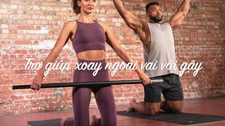 V25. Tập trợ giúp xoay ngoài vai với gậy