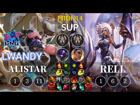 LNG lwandy Alistar vs Rell Sup - KR Patch 11.4