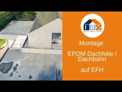 EPDM Dachbahn verlegen – Einfamilienhaus in Holzbauweise mit PV-Anlage
