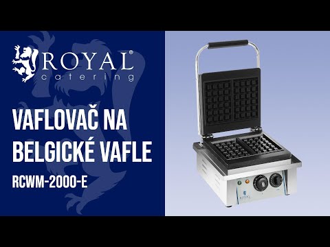 video - Vaflovač na belgické vafle - 2 000 W - obdélníkový