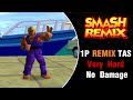 Smash Remix TAS Ken Remix Mode Very Hard No Damage
