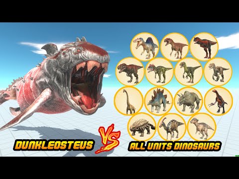 Dunkleosteus (Mod) vs All Units Dinosaurs - Animal Revolt Battle Simulator mod
