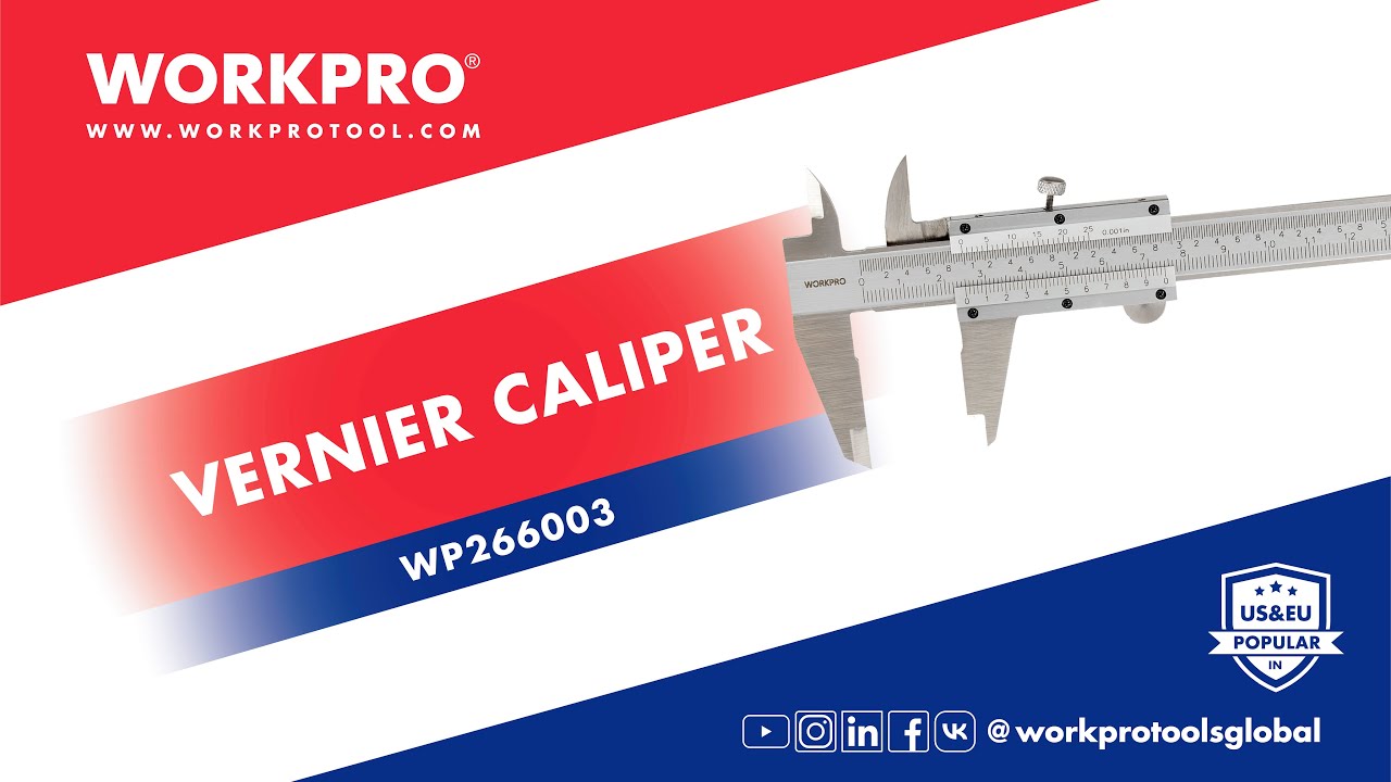 Штангенциркуль стальной WORKPRO, 0.02 мм PRO WP266003 відео 1