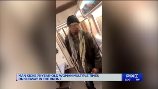 Man kicks 78-year-old woman in the face on subway in the Bronx