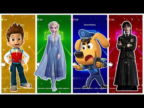 Sherif Lavrador vs Frozen Girl vs Paw Patrol vs Wednesday - Tiles Hop Edm Rush!