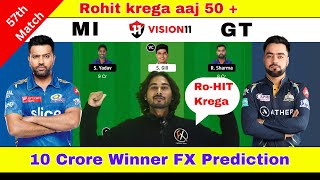 Dream 11 team of today match,MI vs GT Dream11 Prediction, Mumbai Indians vs Gujarat Titans, GT vs MI