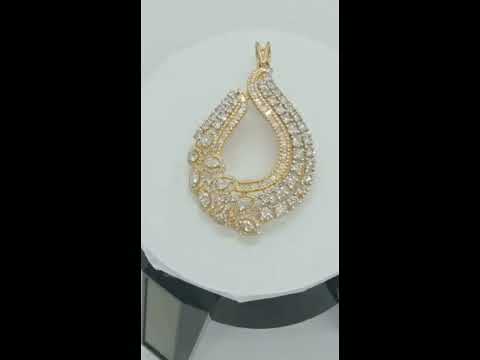 14K Rose Gold Round Natural Diamond Pendant