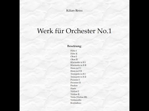 Werk für Orchester No.1 (in D-Dur), op.1(Partitur) | Kilian Reiss