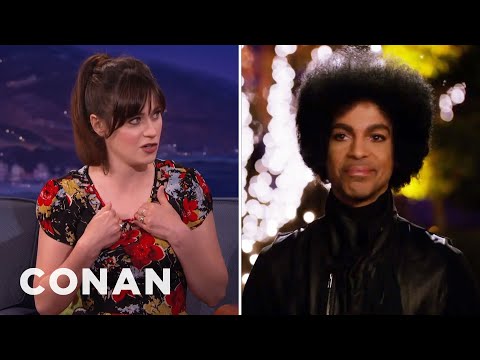 Zooey Deschanel Explains How Prince Ended Up On "New Girl" | CONAN on TBS