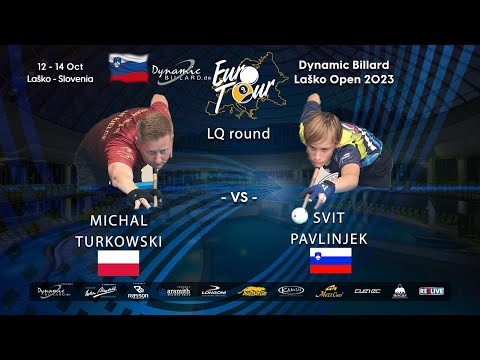 Day 2  Michal Turkowski Vs Svit Pavlinjek at the Dynamic Billard EuroTour Laško Open 2023 Slovenia