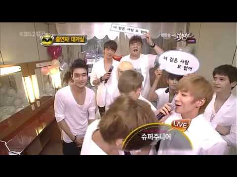 100702 KBS Music Bank waiting room - Super Junior