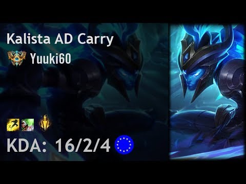 Kalista AD Carry vs Tristana - Yuuki60 - EUW Challenger Patch 8.2