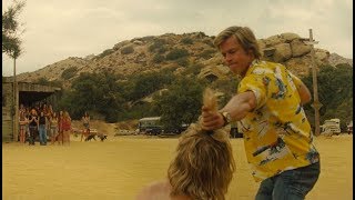 Cliff Booth punched a Hippie at Spahn Ranch Scene 1080p - Once Upon A Time In Hollywood (2019)