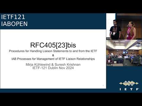IETF 121: IAB Open Meeting (IABOPEN) 2024-11-05 13:00
