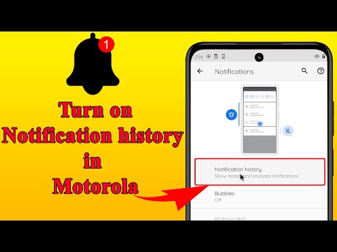 How to turn on notification history in moto g31
