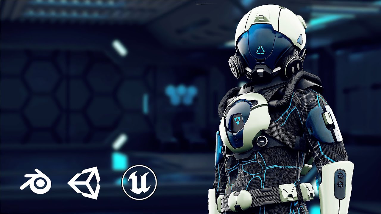 Cyber Astronaut-F Auto-Rig Pro Rigged For Mixamo Unreal Engine Unity 3D Model