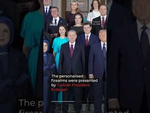 Erdogan gifts NATO leaders engraved revolvers with live ammunition | AJ #shorts