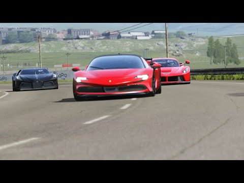 Bugatti La Voiture Noire vs SF90 Stradale vs Apollo IE vs LaFerrari vs EF7 vs Nissan Vision GT