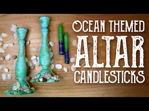 DIY Witchy Décor - Seashell Candlesticks - Water Witch Altar, Sea Witch Aesthetic - Magical Crafting