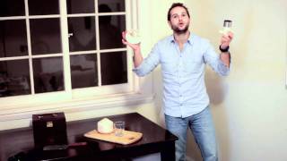 Adam tries the cococut for the first time