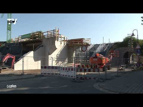 Bauarbeiten an der Eisenbahnüberführung in Grimma