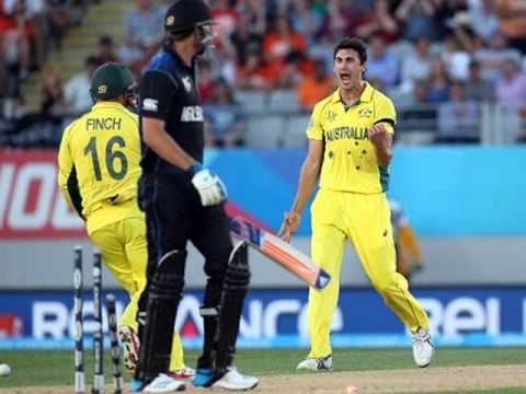 Final, AUS vs NZ: Starc cleans up McCullum early. Watch ICC World Cup Final on starsports.com