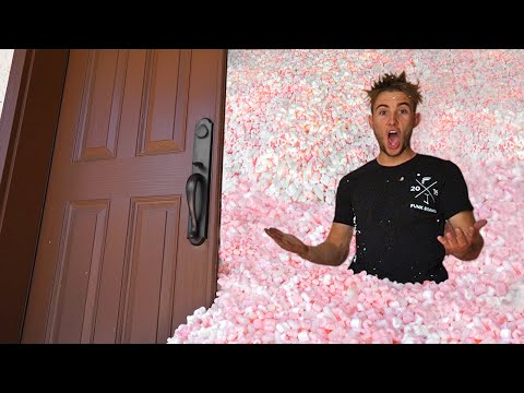 Filled our House With Styrofoam Peanuts completely! Video