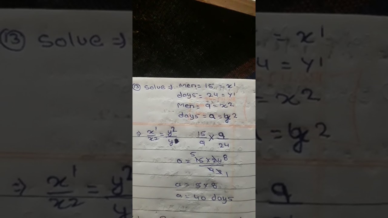 Watch video 15 men can repair a road in 24 days how long will 9 men take to repair the same road Now 15 men can repair a road in 24 days how long will 9 men take to repair the same road