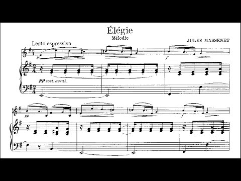 Massenet "Elegie" with Sheet Music (violin+piano)