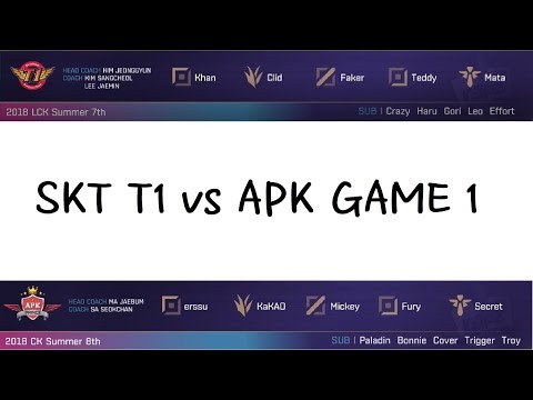 [2018 KeSPA Cup] SKT T1 VS APK R.16 Game 1