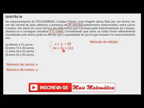 IFSULDEMINAS 2018 - Técnico Integrado - Sistema de Equações