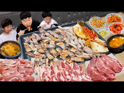 생삼겹살 목살 항정살 9인분 뼈까지 씹어묵고 된장찌깨 순두부찌개 호로록..