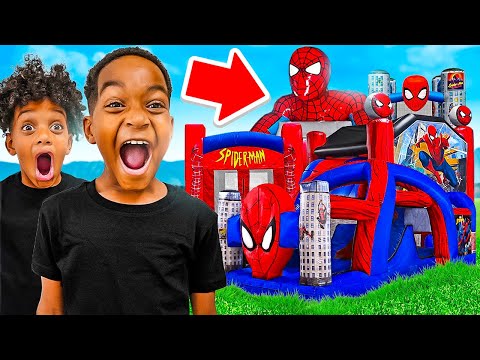 SURPRISING DJ & KYRIE WITH A GIANT BOUNCY HOUSE | The Prince Family Clubhouse