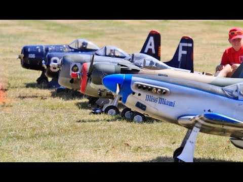 TJD RC DISPLAY TEAM - 5 X WARBIRDS IN CLOSE FORMATION - LMA RAF COSFORD 2018