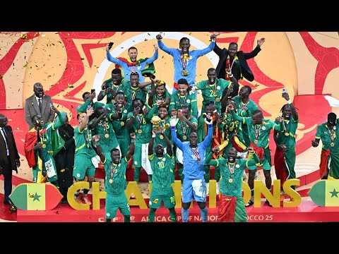 Grande parade populaire : réception officielle des lions au palais de la République par le président