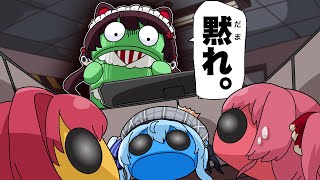 【手描き】ホロてぇてぇ村に存在しない(?)本物の圧に戦慄するマリン【宝鐘マリン/戌亥とこ/星街すいせい/アンジュ・カトリーナ/R.E.P.O./にじさんじ/ホロライブ/切り抜き漫画】